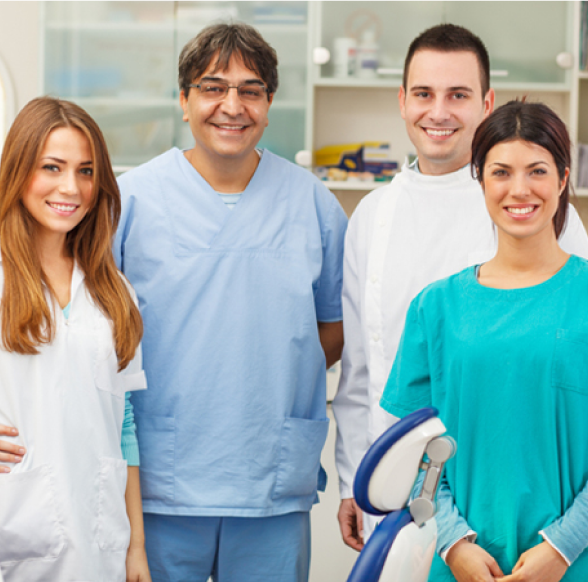 Contact Us - four Docters with happy Faces